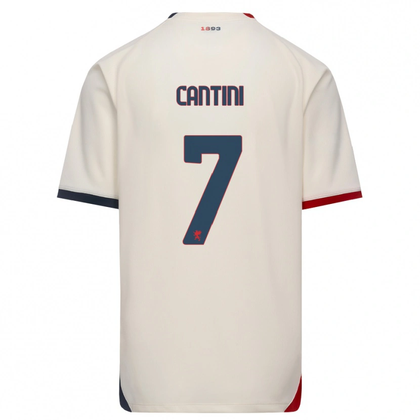 Danxen Enfant Maillot Riccardo Cantini #7 Blanc Cassé Rouge Tenues Extérieur 2026/27 T-Shirt