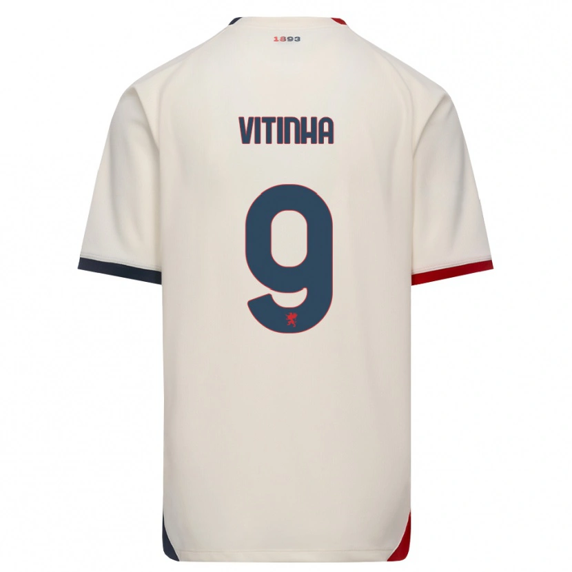 Danxen Enfant Maillot Vítor Manuel Carvalho Oliveira #9 Blanc Cassé Rouge Tenues Extérieur 2026/27 T-Shirt