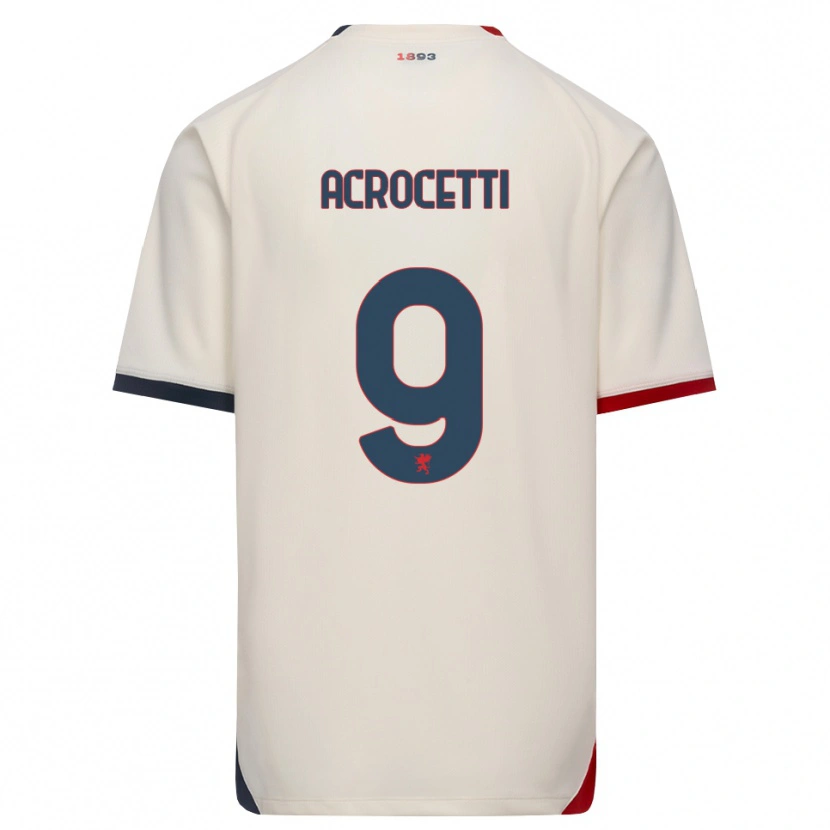 Danxen Enfant Maillot Edoardo Acrocetti #9 Blanc Cassé Rouge Tenues Extérieur 2026/27 T-Shirt
