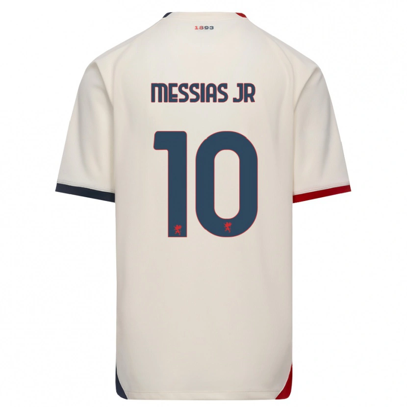Danxen Enfant Maillot Junior Messias #10 Blanc Cassé Rouge Tenues Extérieur 2026/27 T-Shirt