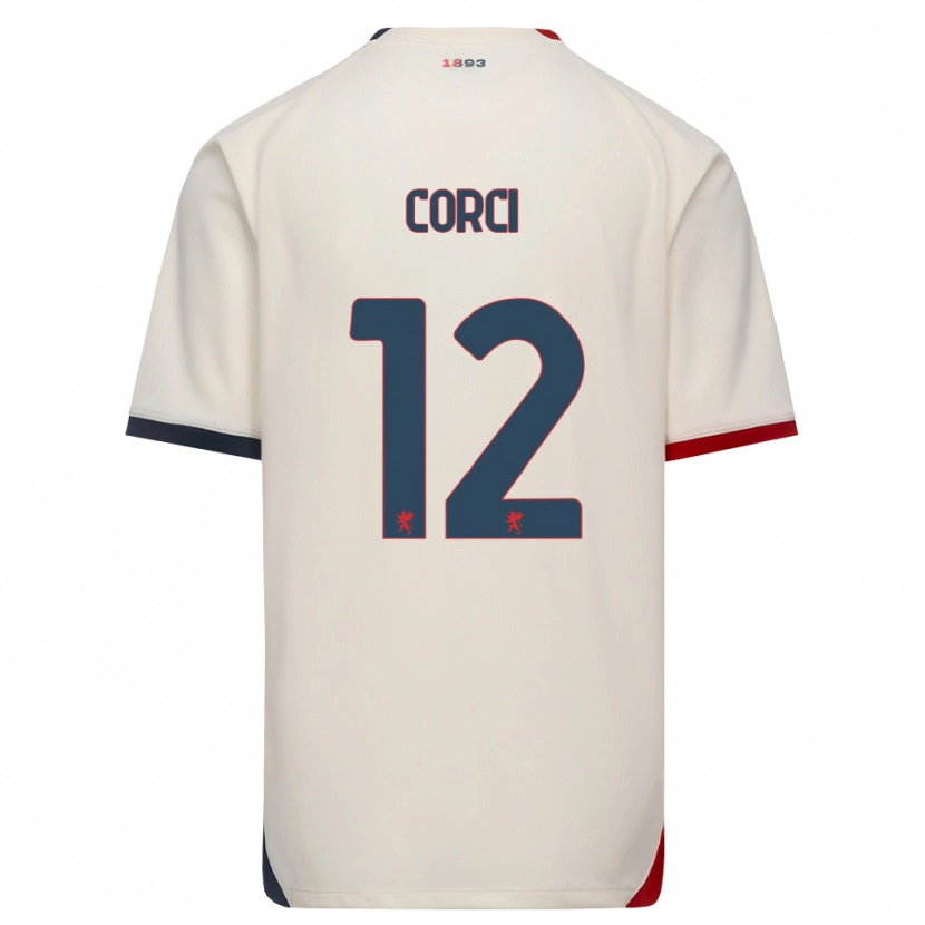 Danxen Enfant Maillot Tommaso Corci #12 Blanc Cassé Rouge Tenues Extérieur 2026/27 T-Shirt