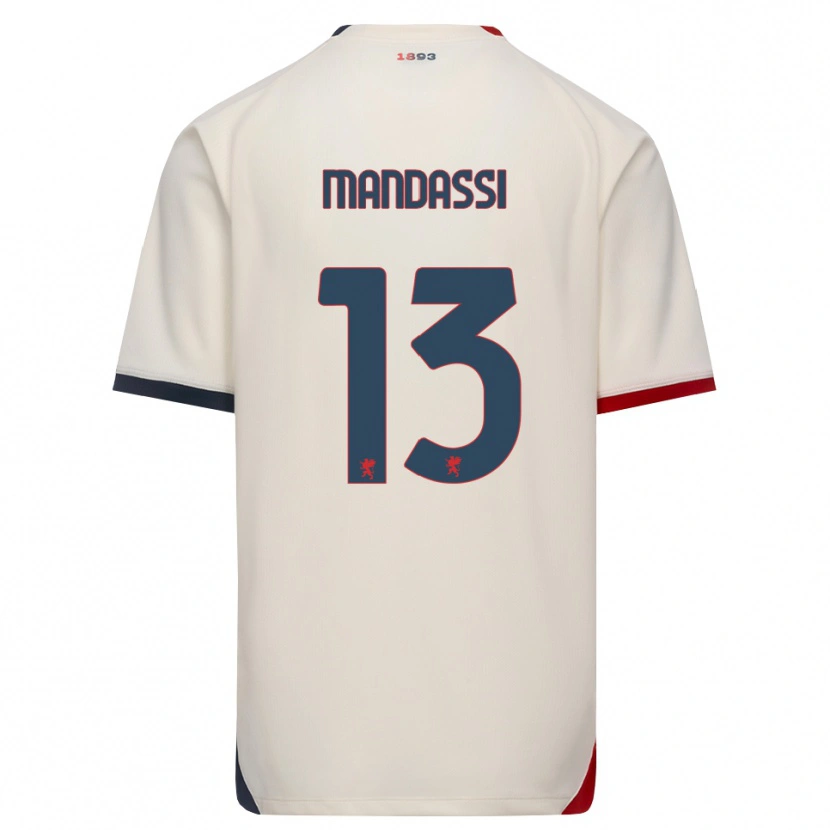 Danxen Enfant Maillot Amir Mandassi #13 Blanc Cassé Rouge Tenues Extérieur 2026/27 T-Shirt