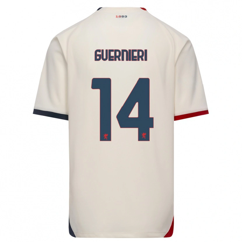 Danxen Enfant Maillot Andrea Guernieri #14 Blanc Cassé Rouge Tenues Extérieur 2026/27 T-Shirt