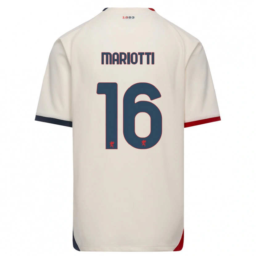 Danxen Enfant Maillot Andrea Mariotti #16 Blanc Cassé Rouge Tenues Extérieur 2026/27 T-Shirt