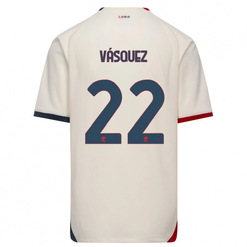Danxen Enfant Maillot Johan Vásquez #22 Blanc Cassé Rouge Tenues Extérieur 2026/27 T-Shirt