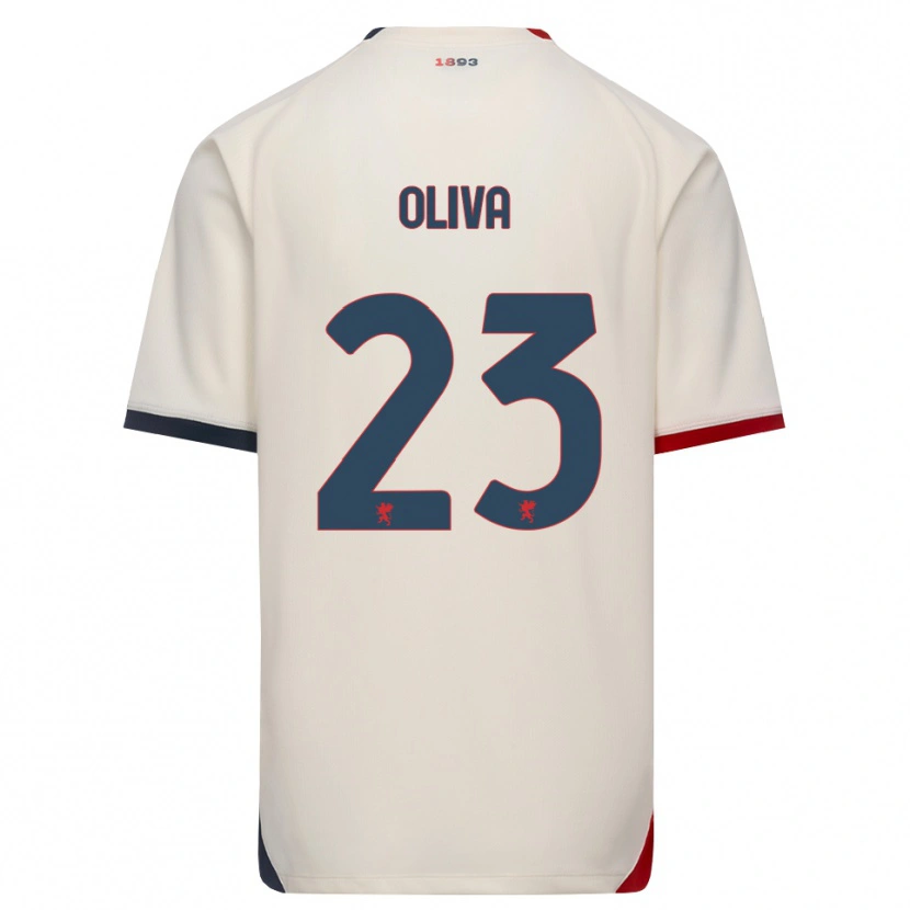 Danxen Enfant Maillot Eleonora Oliva #23 Blanc Cassé Rouge Tenues Extérieur 2026/27 T-Shirt