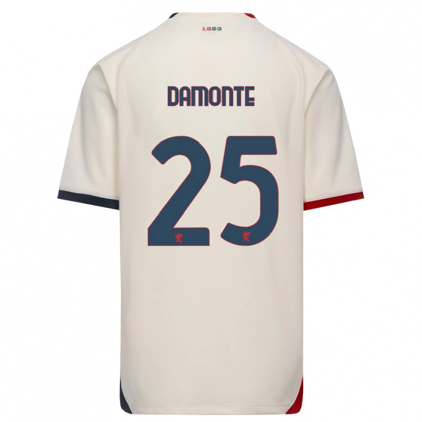 Danxen Enfant Maillot Lorenzo Damonte #25 Blanc Cassé Rouge Tenues Extérieur 2026/27 T-Shirt