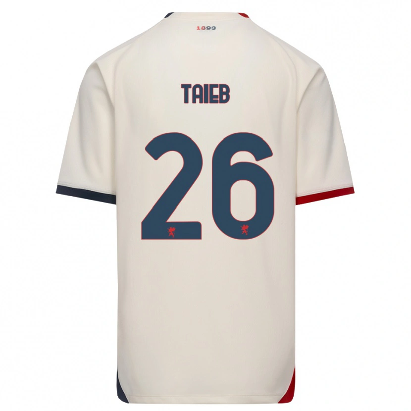 Danxen Enfant Maillot Chad Taieb #26 Blanc Cassé Rouge Tenues Extérieur 2026/27 T-Shirt