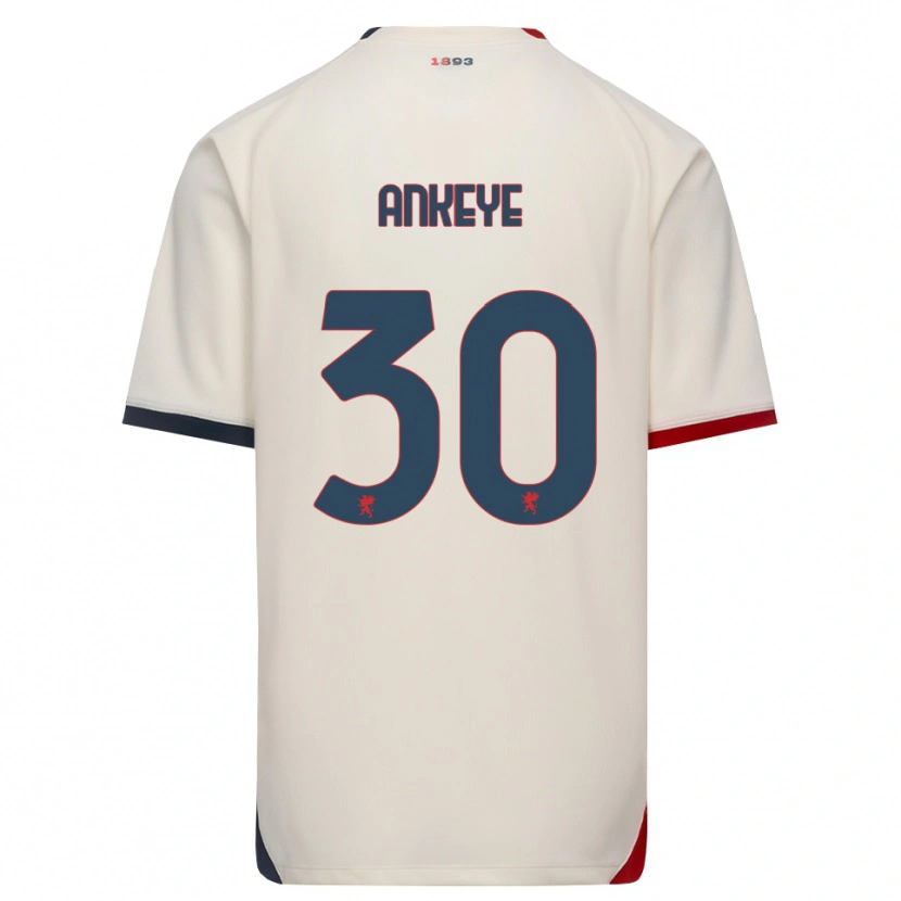 Danxen Enfant Maillot David Ankeye #30 Blanc Cassé Rouge Tenues Extérieur 2026/27 T-Shirt