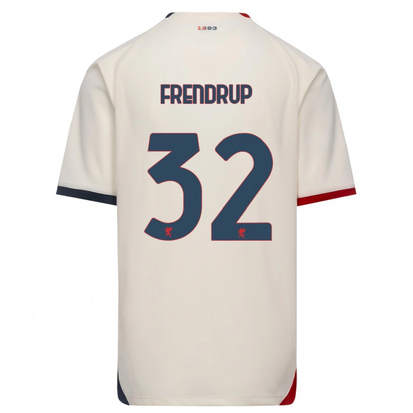 Danxen Enfant Maillot Morten Frendrup #32 Blanc Cassé Rouge Tenues Extérieur 2026/27 T-Shirt