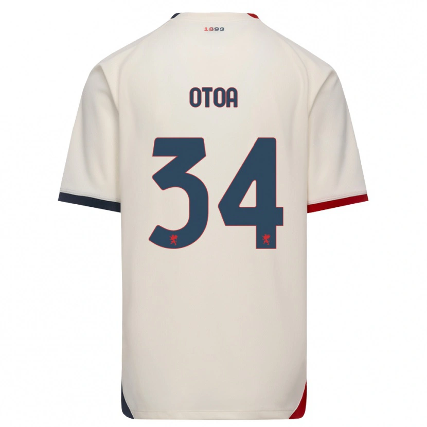 Danxen Enfant Maillot Sebastian Otoa #34 Blanc Cassé Rouge Tenues Extérieur 2026/27 T-Shirt