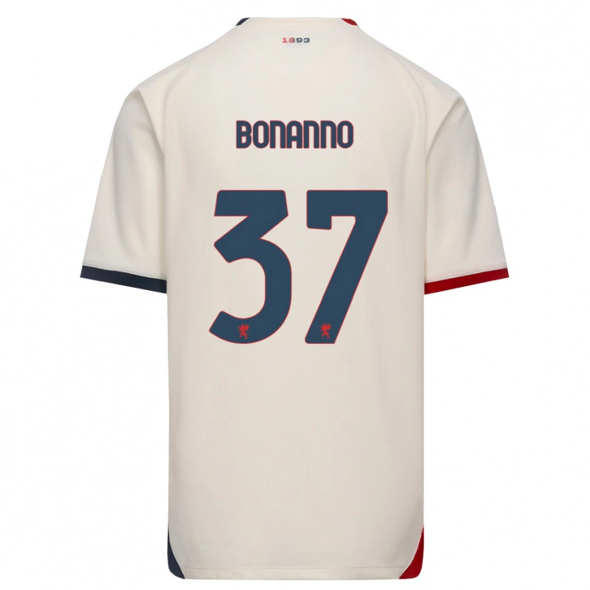 Danxen Enfant Maillot Giuseppe Bonanno #37 Blanc Cassé Rouge Tenues Extérieur 2026/27 T-Shirt