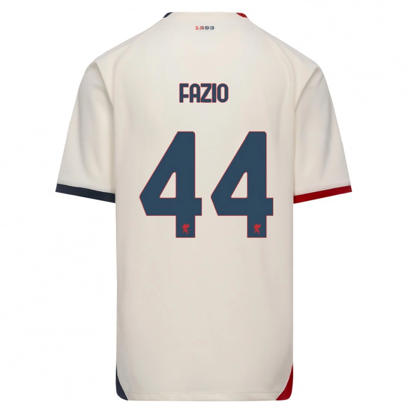 Danxen Enfant Maillot Agostino Fazio #44 Blanc Cassé Rouge Tenues Extérieur 2026/27 T-Shirt