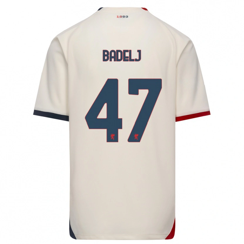 Danxen Enfant Maillot Milan Badelj #47 Blanc Cassé Rouge Tenues Extérieur 2026/27 T-Shirt