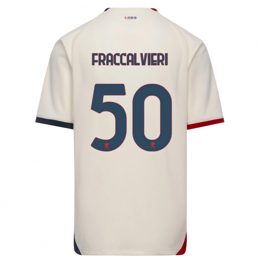 Danxen Enfant Maillot Michele Fraccalvieri #50 Blanc Cassé Rouge Tenues Extérieur 2026/27 T-Shirt