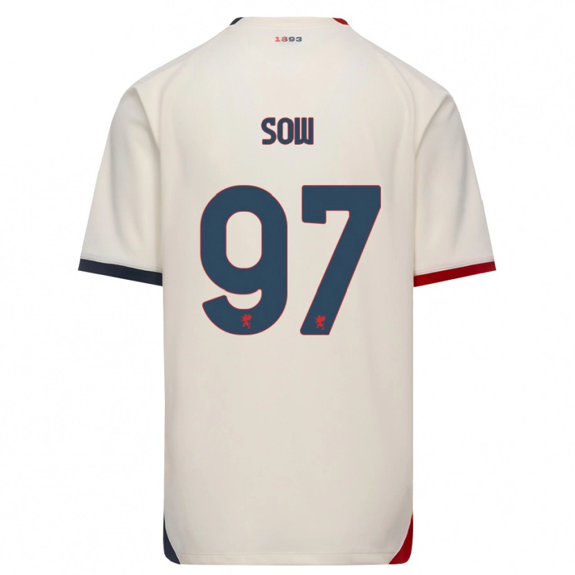 Danxen Enfant Maillot Djibril Sow #97 Blanc Cassé Rouge Tenues Extérieur 2026/27 T-Shirt