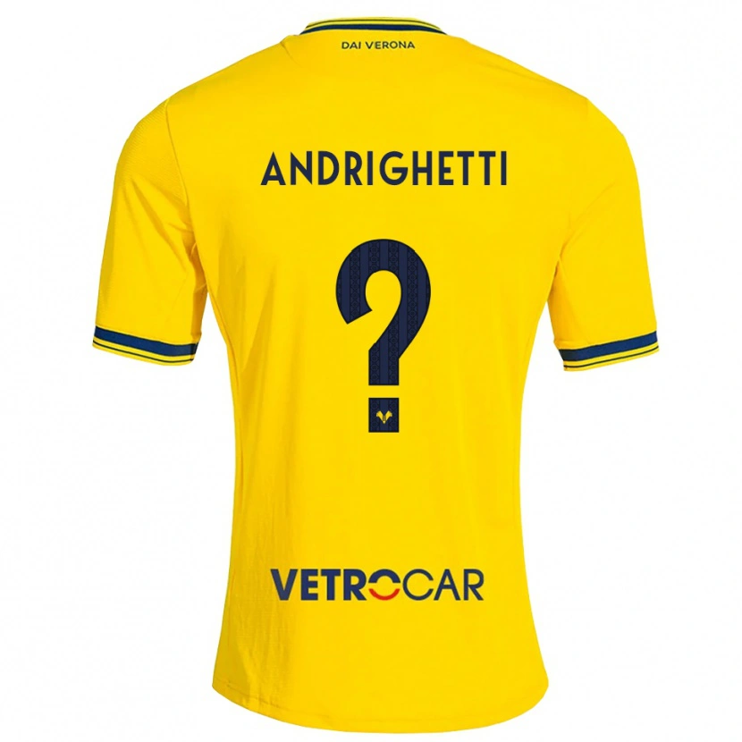 Danxen Enfant Maillot Emanuele Andrighetti #0 Jaune Rouge Tenues Extérieur 2026/27 T-Shirt