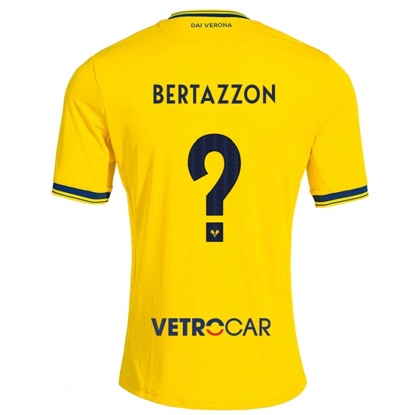 Danxen Enfant Maillot Mattia Bertazzon #0 Jaune Rouge Tenues Extérieur 2026/27 T-Shirt