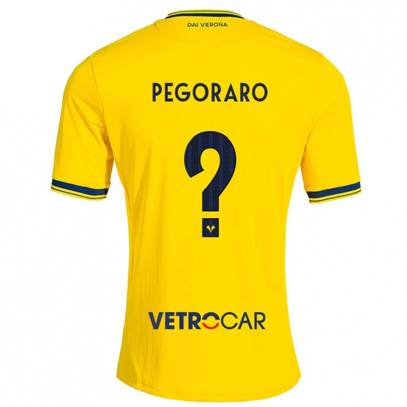Danxen Enfant Maillot Leonardo Pegoraro #0 Jaune Rouge Tenues Extérieur 2026/27 T-Shirt