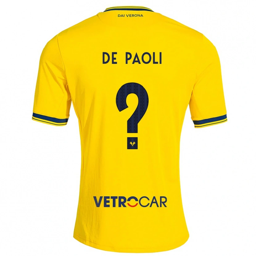 Danxen Enfant Maillot Mirko De Paoli #0 Jaune Rouge Tenues Extérieur 2026/27 T-Shirt