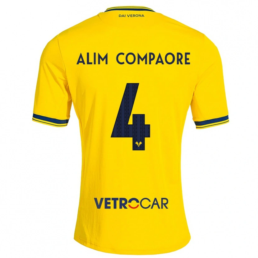Danxen Enfant Maillot Abdul Alim Compaore #4 Jaune Rouge Tenues Extérieur 2026/27 T-Shirt