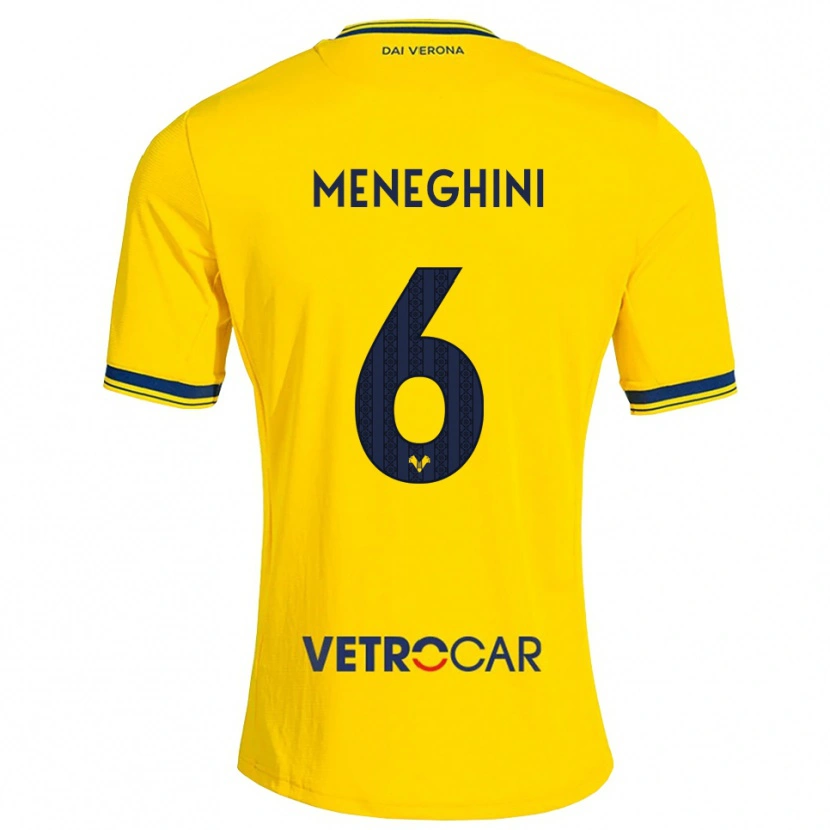 Danxen Enfant Maillot Sofia Meneghini #6 Jaune Rouge Tenues Extérieur 2026/27 T-Shirt