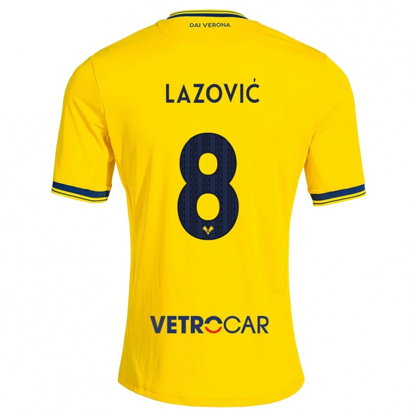 Danxen Enfant Maillot Darko Lazović #8 Jaune Rouge Tenues Extérieur 2026/27 T-Shirt