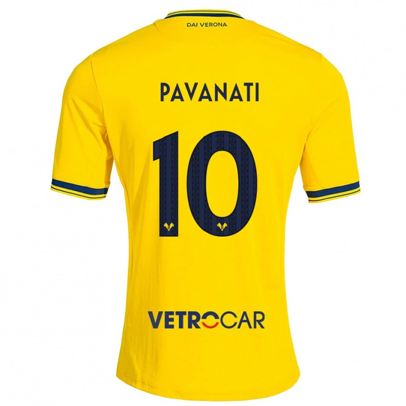 Danxen Enfant Maillot Alessandro Pavanati #10 Jaune Rouge Tenues Extérieur 2026/27 T-Shirt