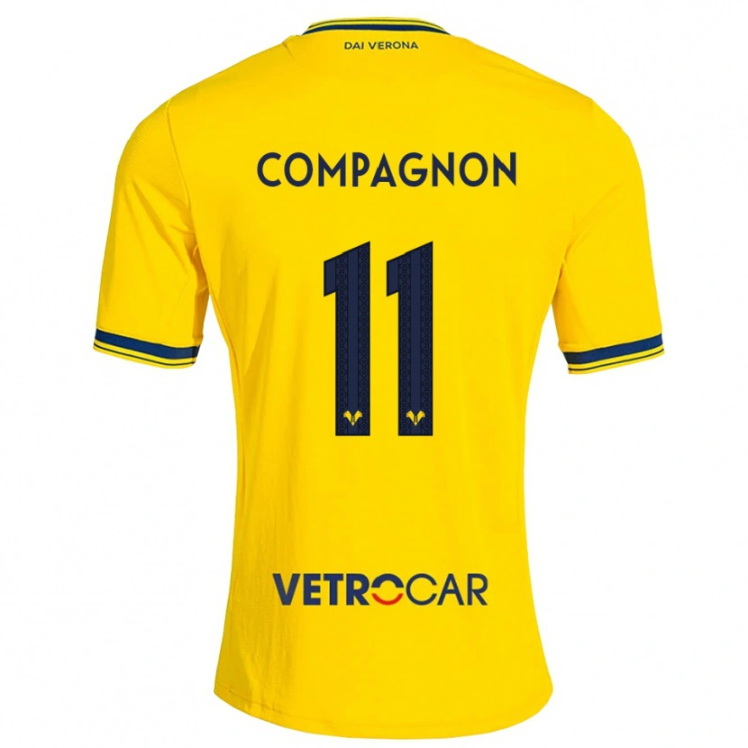 Danxen Enfant Maillot Mattia Compagnon #11 Jaune Rouge Tenues Extérieur 2026/27 T-Shirt