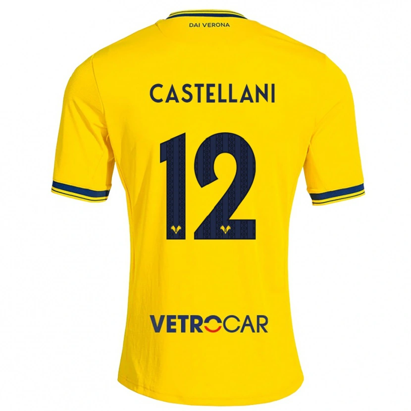 Danxen Enfant Maillot Zeno Castellani #12 Jaune Rouge Tenues Extérieur 2026/27 T-Shirt