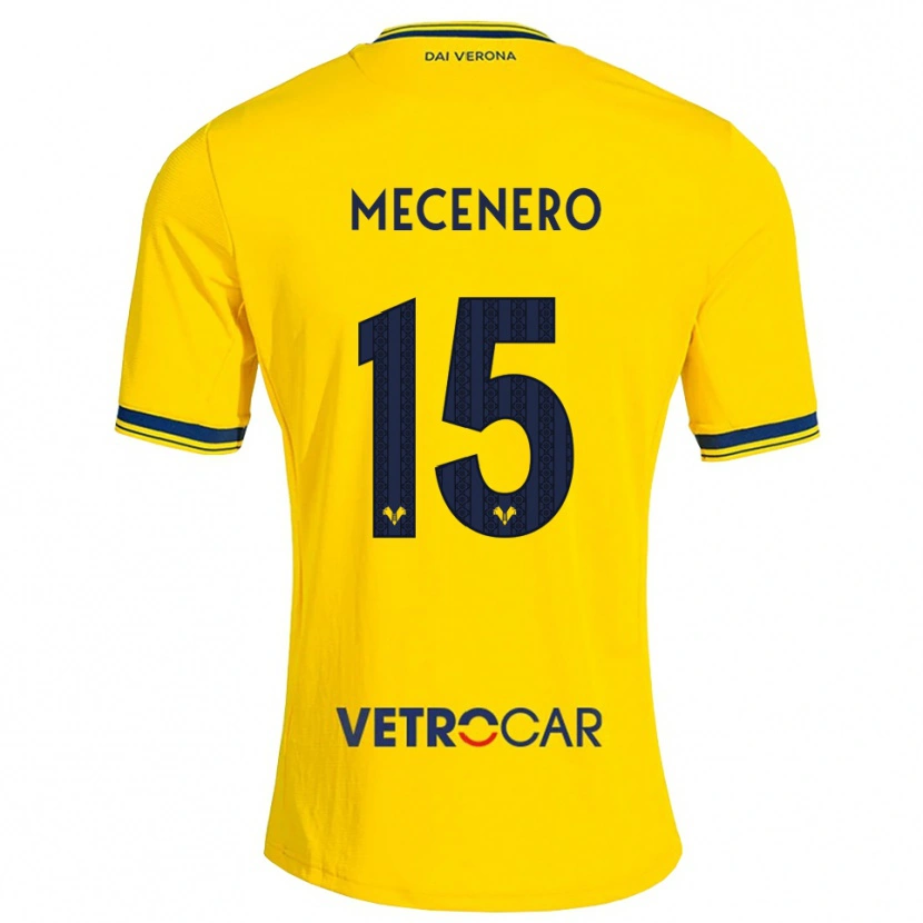 Danxen Enfant Maillot Giovanni Mecenero #15 Jaune Rouge Tenues Extérieur 2026/27 T-Shirt