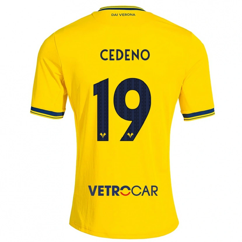 Danxen Enfant Maillot Lineth Cedeno #19 Jaune Rouge Tenues Extérieur 2026/27 T-Shirt