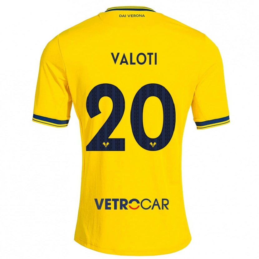 Danxen Enfant Maillot Alessandro Valoti #20 Jaune Rouge Tenues Extérieur 2026/27 T-Shirt