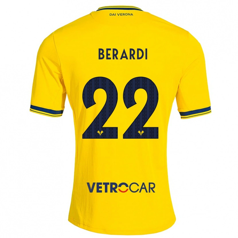 Danxen Enfant Maillot Alessandro Berardi #22 Jaune Rouge Tenues Extérieur 2026/27 T-Shirt