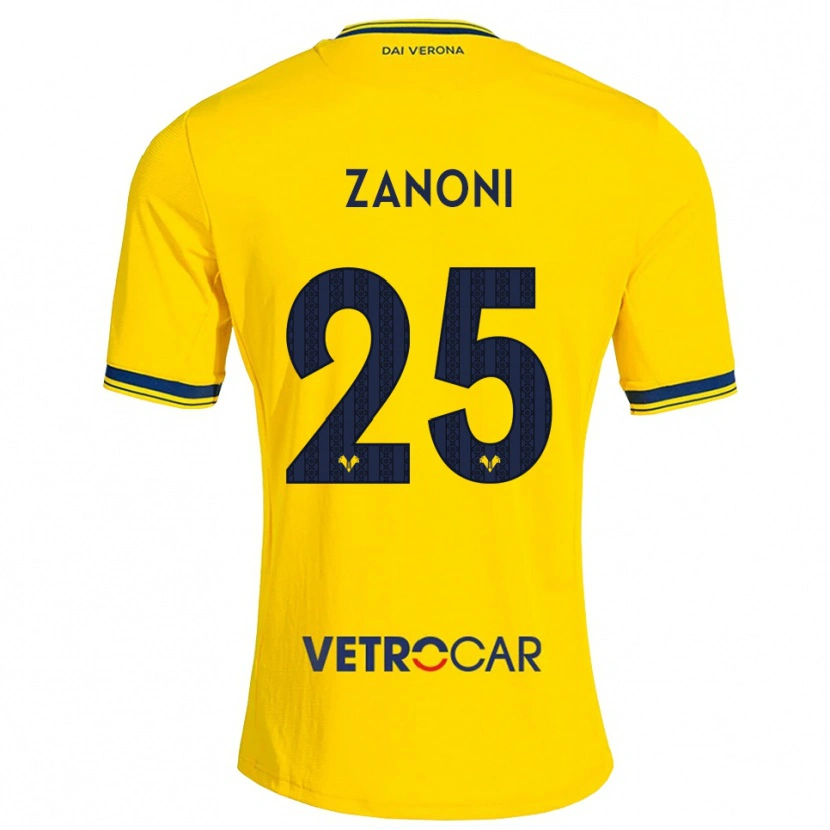 Danxen Enfant Maillot Greta Zanoni #25 Jaune Rouge Tenues Extérieur 2026/27 T-Shirt