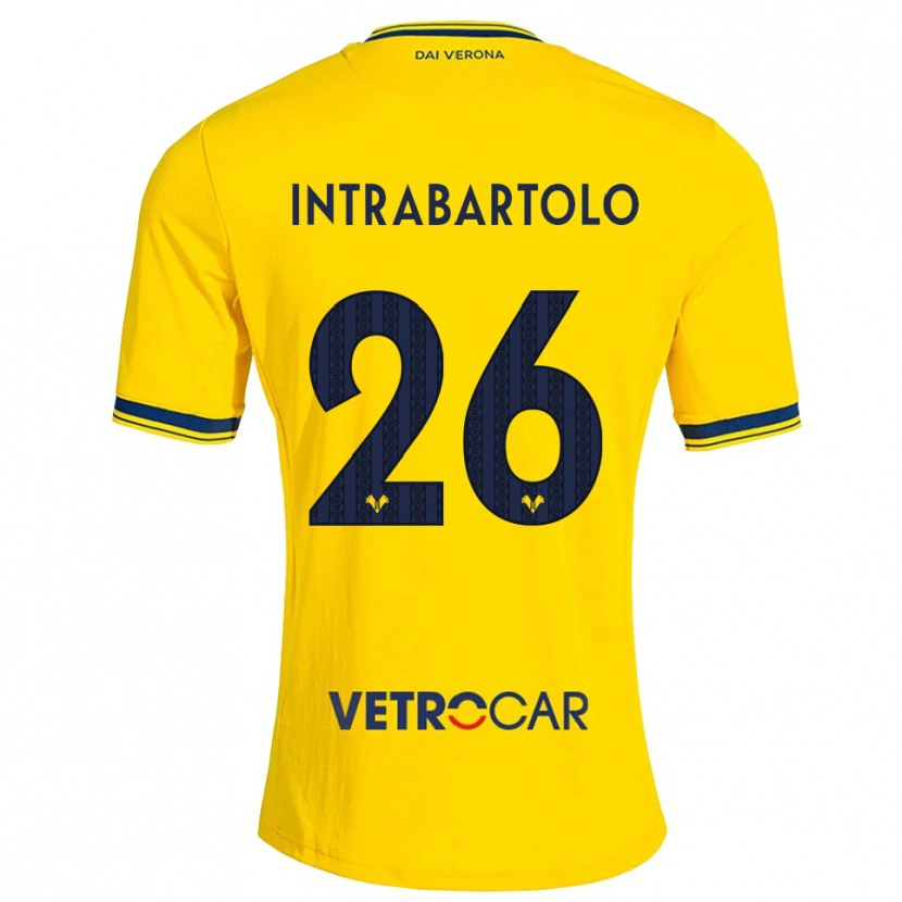 Danxen Enfant Maillot Denis Intrabartolo #26 Jaune Rouge Tenues Extérieur 2026/27 T-Shirt