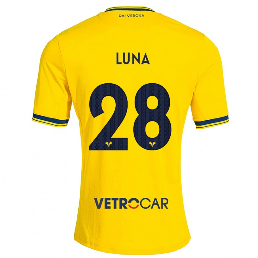 Danxen Enfant Maillot Agustín Luna #28 Jaune Rouge Tenues Extérieur 2026/27 T-Shirt