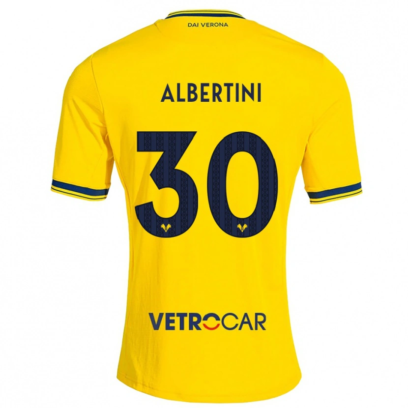 Danxen Enfant Maillot Francesco Albertini #30 Jaune Rouge Tenues Extérieur 2026/27 T-Shirt
