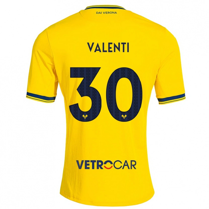 Danxen Enfant Maillot Francesco Valenti #30 Jaune Rouge Tenues Extérieur 2026/27 T-Shirt