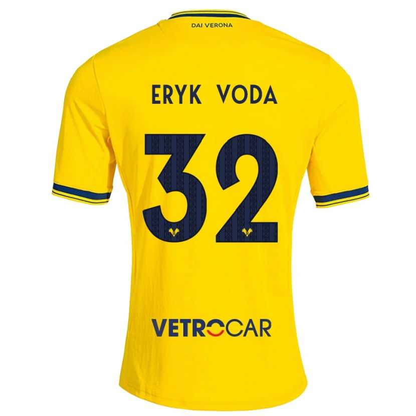 Danxen Enfant Maillot Andrei Eryk Voda #32 Jaune Rouge Tenues Extérieur 2026/27 T-Shirt