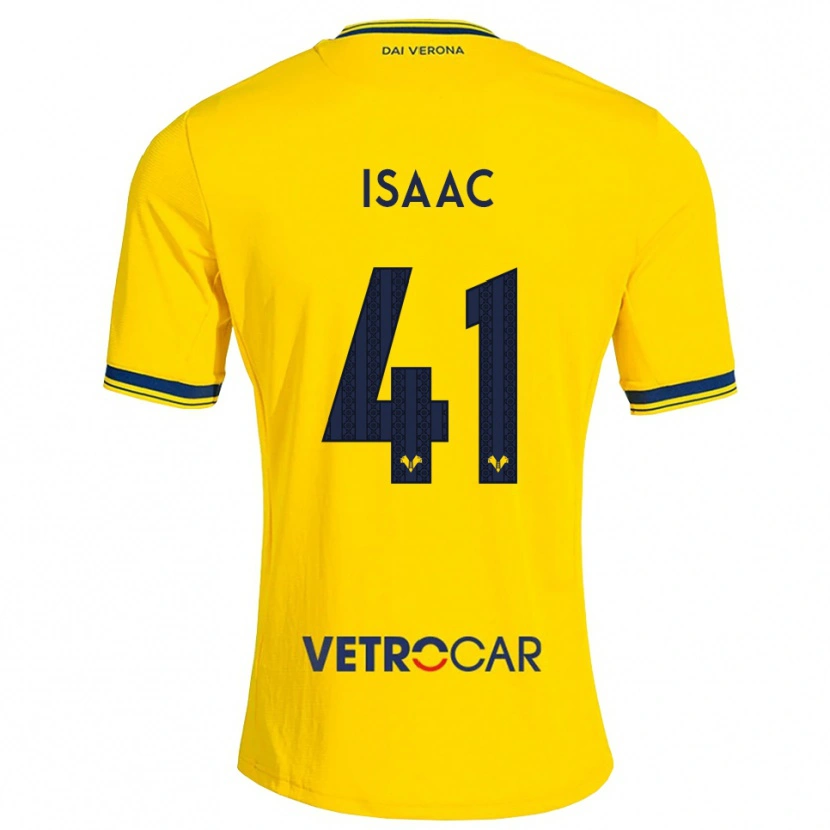 Danxen Enfant Maillot Isaac Aguiar Tomich #41 Jaune Rouge Tenues Extérieur 2026/27 T-Shirt
