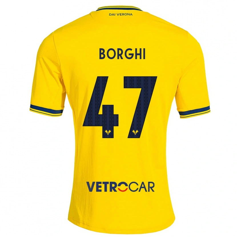 Danxen Enfant Maillot Arthur Borghi #47 Jaune Rouge Tenues Extérieur 2026/27 T-Shirt