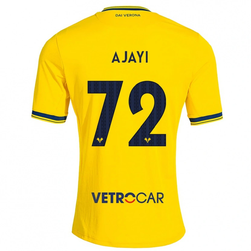 Danxen Enfant Maillot Junior Ajayi #72 Jaune Rouge Tenues Extérieur 2026/27 T-Shirt