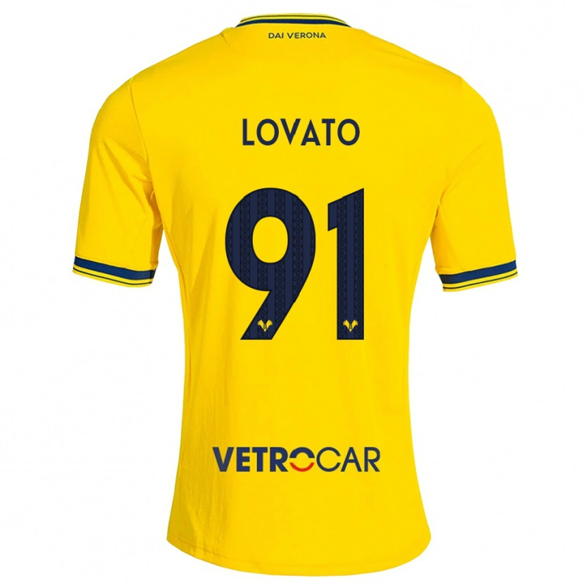 Danxen Enfant Maillot Enrico Lovato #91 Jaune Rouge Tenues Extérieur 2026/27 T-Shirt