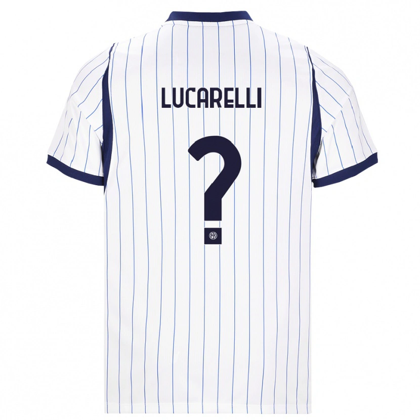Danxen Enfant Maillot Diego Lucarelli #0 Blanc Bleu Marine Tenues Extérieur 2026/27 T-Shirt