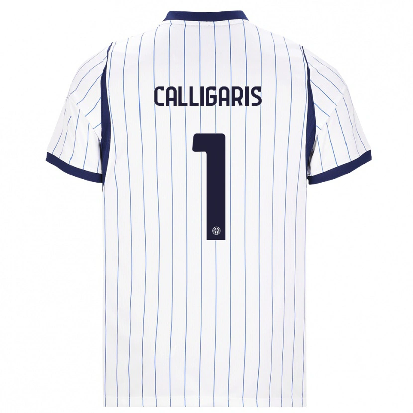 Danxen Enfant Maillot Alessandro Calligaris #1 Blanc Bleu Marine Tenues Extérieur 2026/27 T-Shirt