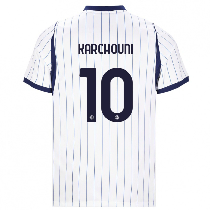 Danxen Enfant Maillot Ghoutia Karchouni #10 Blanc Bleu Marine Tenues Extérieur 2026/27 T-Shirt