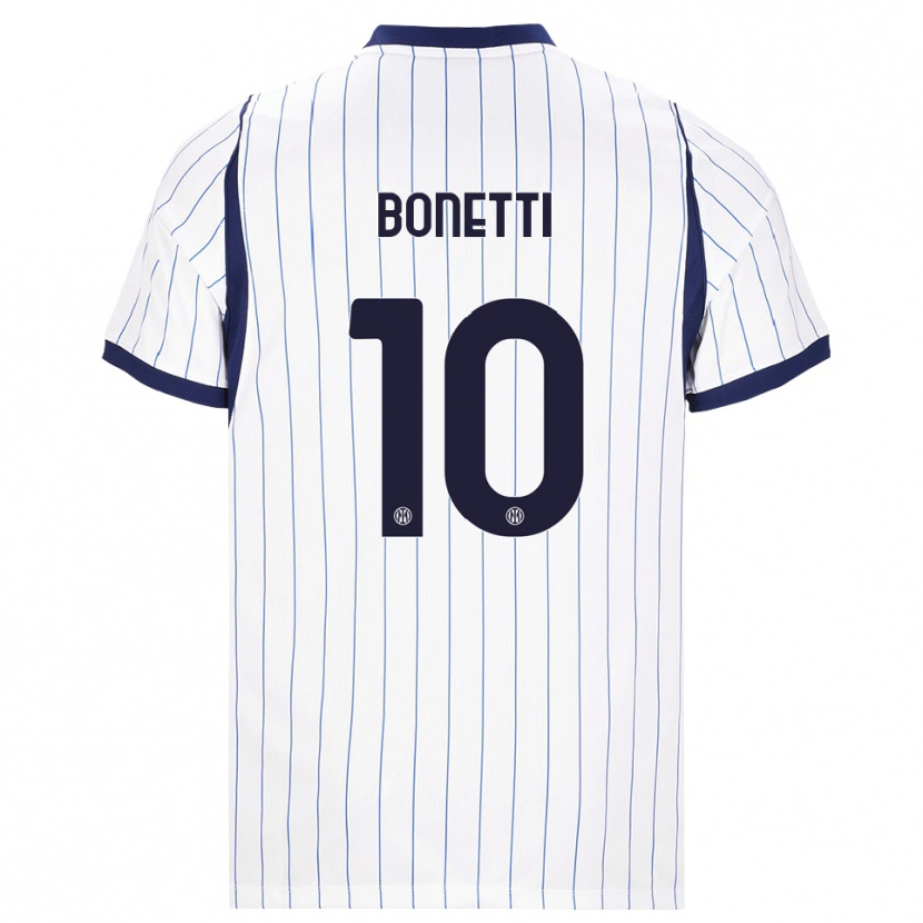 Danxen Enfant Maillot Tatiana Bonetti #10 Blanc Bleu Marine Tenues Extérieur 2026/27 T-Shirt
