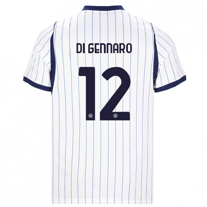 Danxen Enfant Maillot Raffaele Di Gennaro #12 Blanc Bleu Marine Tenues Extérieur 2026/27 T-Shirt