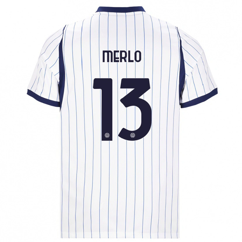 Danxen Enfant Maillot Beatrice Merlo #13 Blanc Bleu Marine Tenues Extérieur 2026/27 T-Shirt